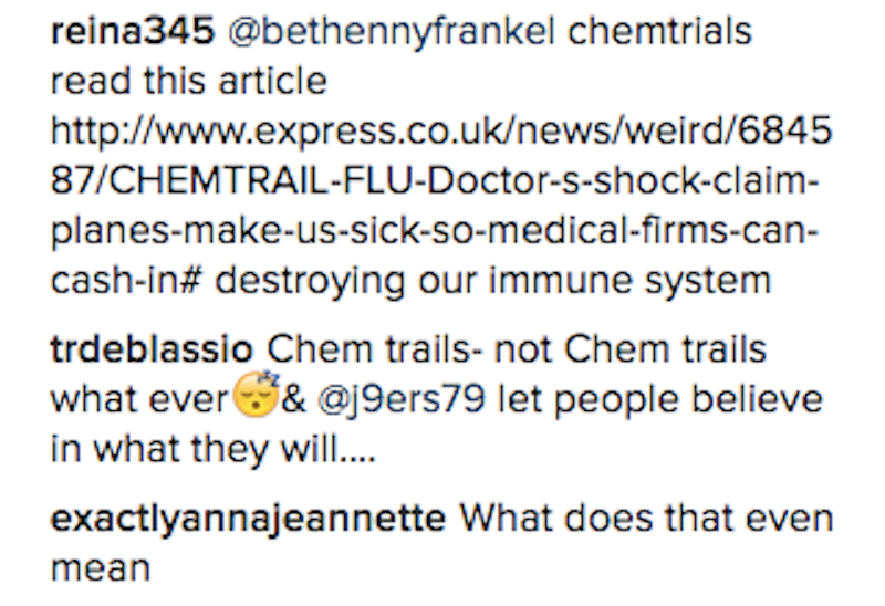 Illustration for article titled What I Learned About Mother Nature, God & Chemtrails From the Comments on a Real Housewife's InstagramÂ